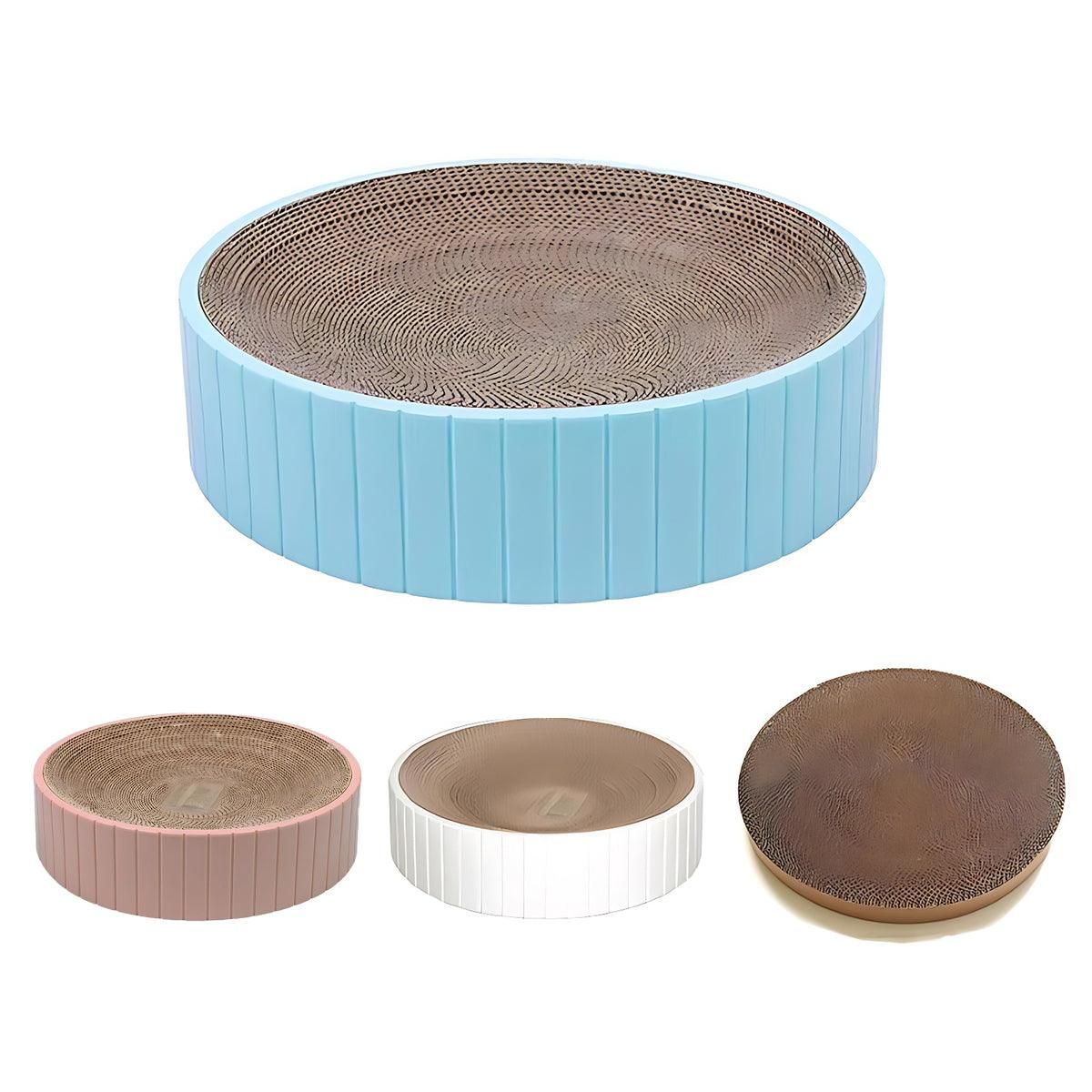 2In1 Cat Scratching Board Round Cat Scratcher Pad Lounge Bed Bowl Pet