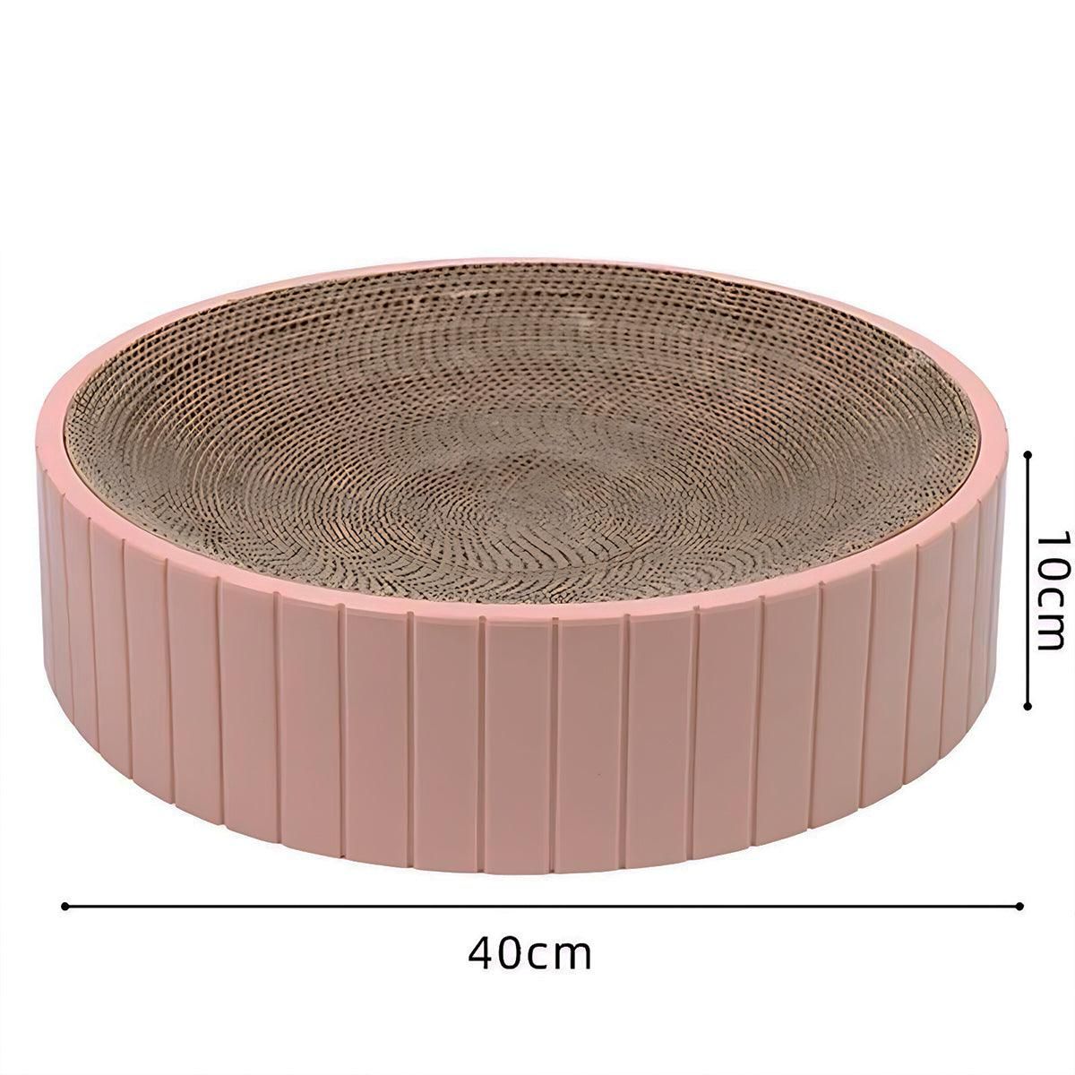 2In1 Cat Scratching Board Round Cat Scratcher Pad Lounge Bed Bowl Pet