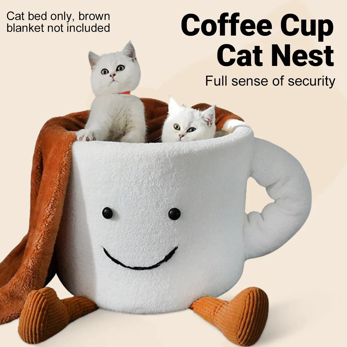 Cat Bed Coffee Cup Shape Cartoon Pet Bed Soft Nest Small Pets
