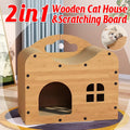2 in 1 Cat Bed Cat Scratcher Cat House Kitten Sleeping Bed Pet