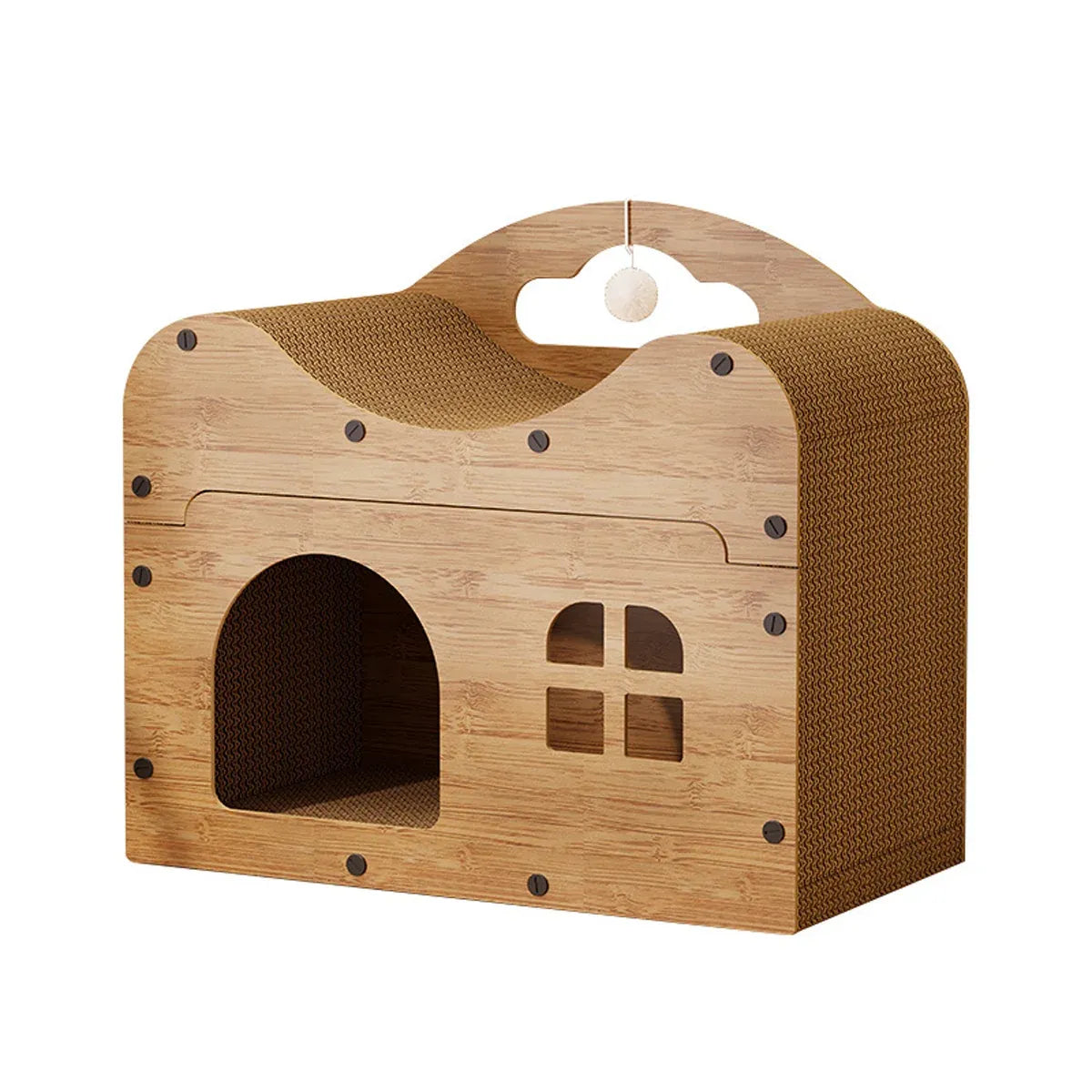 2 in 1 Cat Bed Cat Scratcher Cat House Kitten Sleeping Bed Pet