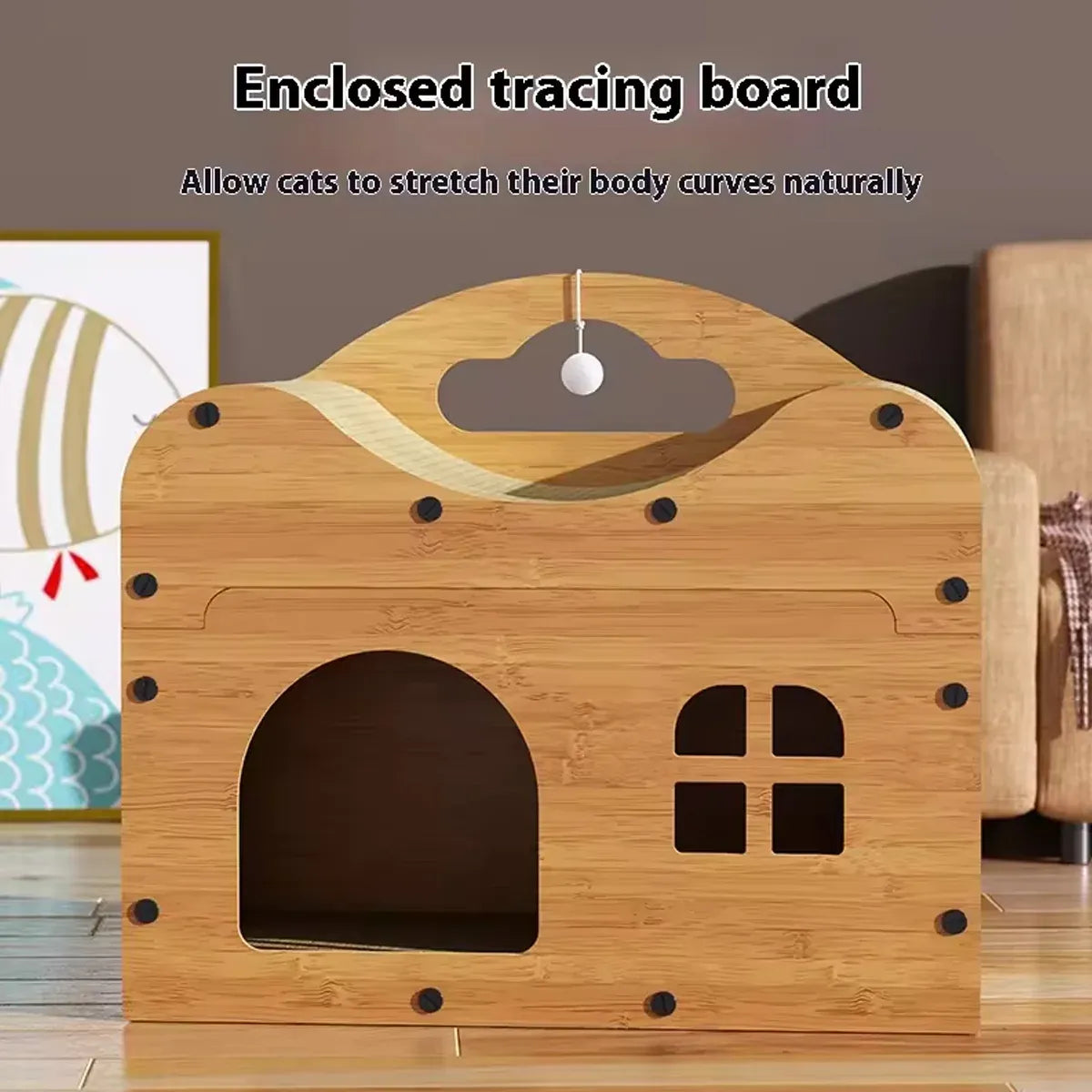 2 in 1 Cat Bed Cat Scratcher Cat House Kitten Sleeping Bed Pet
