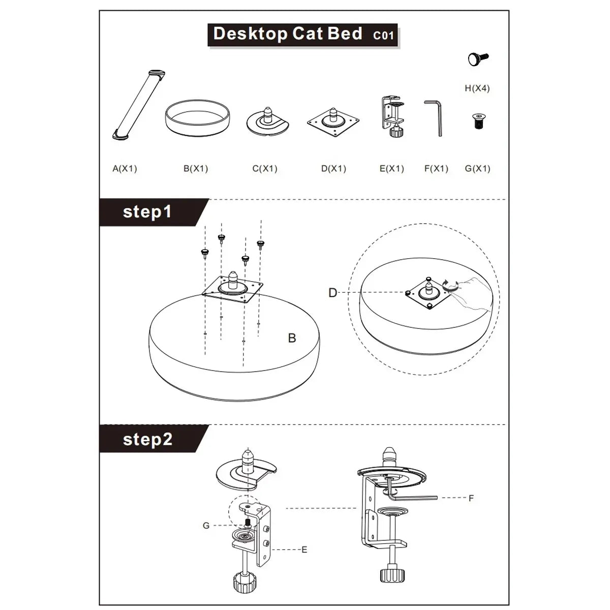 Suspended Cat Bed Desktop Hammock Cat Bed For Office Desk Window