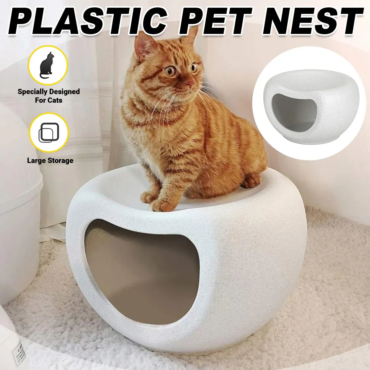 Plastic Pet Nest for Cats Small Dogs Waterproof Detachable Easy