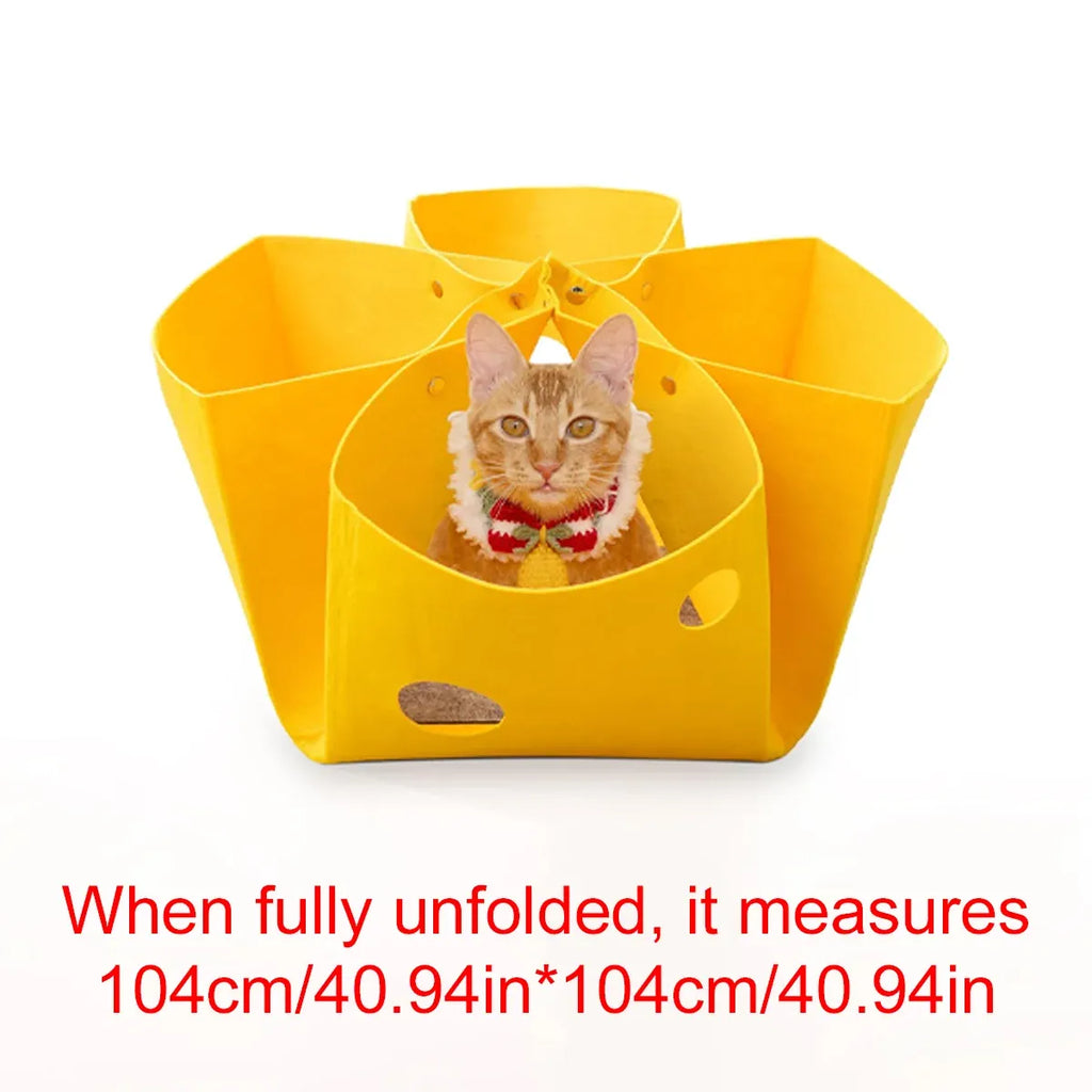 Felt Cat Nest Foldable Deformable Cat Tunnel Semi Enclosed Cat House