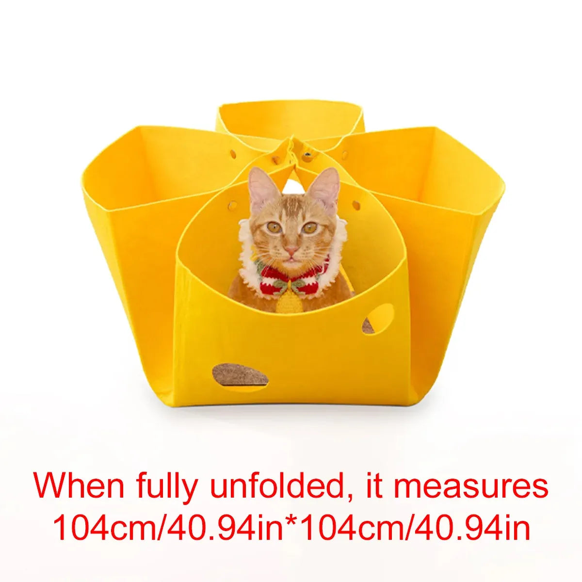 Felt Cat Nest Foldable Deformable Cat Tunnel Semi Enclosed Cat House