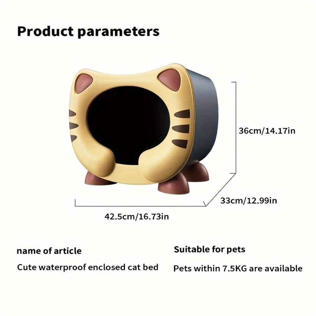 Semi Closed Cat Nest Soft Cozy Pet Bed