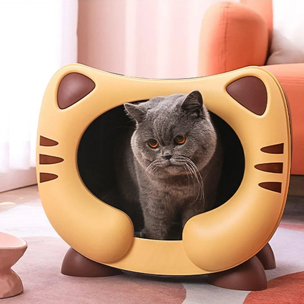 Semi Closed Cat Nest Soft Cozy Pet Bed