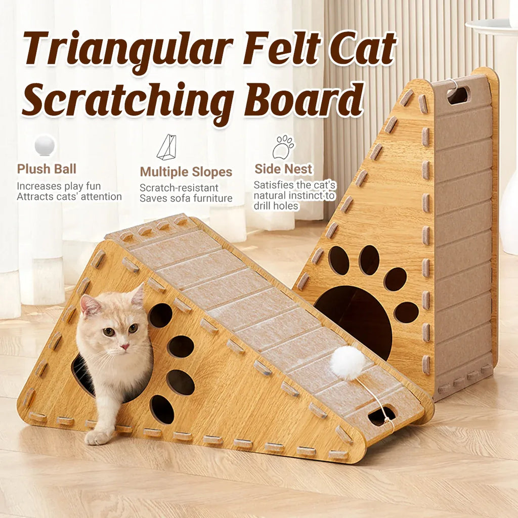 Triangle Cat Scratch Board Felt Claw Pad Vertical Nest Durable All