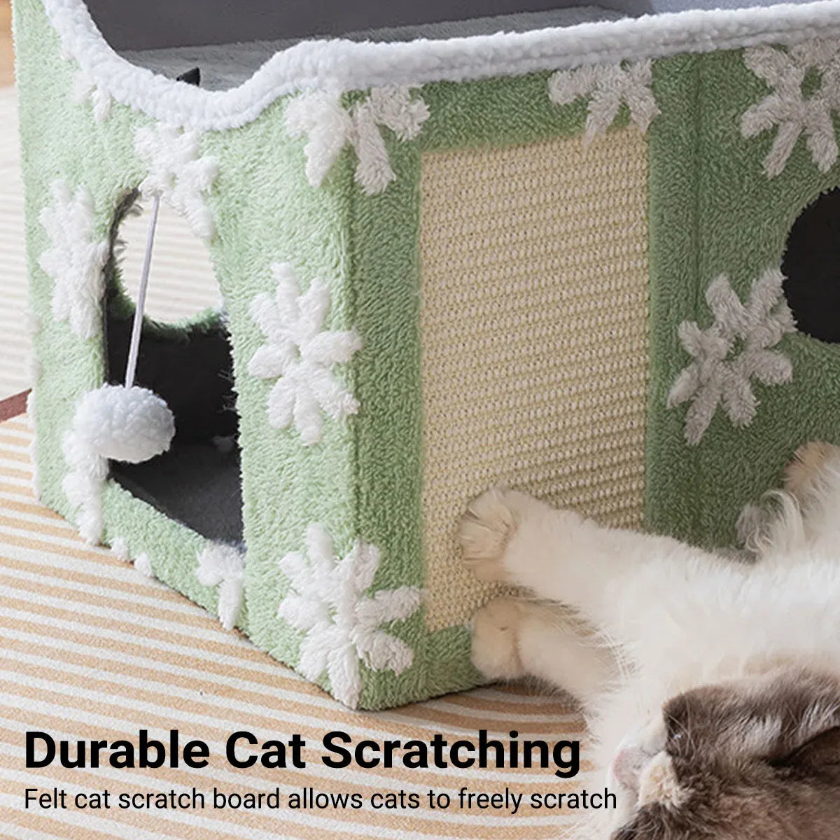 Cat Bed Foldable Double Layer Upper Lower Pet House Sleeping Nest