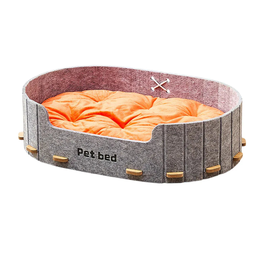 Pet Sleeping Bed Felt Cat Nest Warm Dog Bed Soft Indoor Cushion