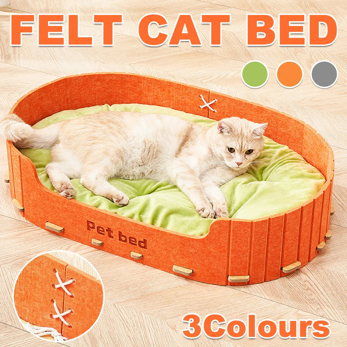 Pet Sleeping Bed Felt Cat Nest Warm Dog Bed Soft Indoor Cushion