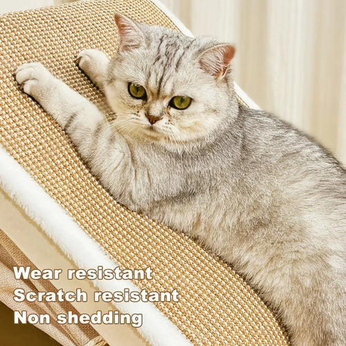 Cat Tent House Semi Enclosed Nest Cat Bed Scratch Board Indoor Kitten