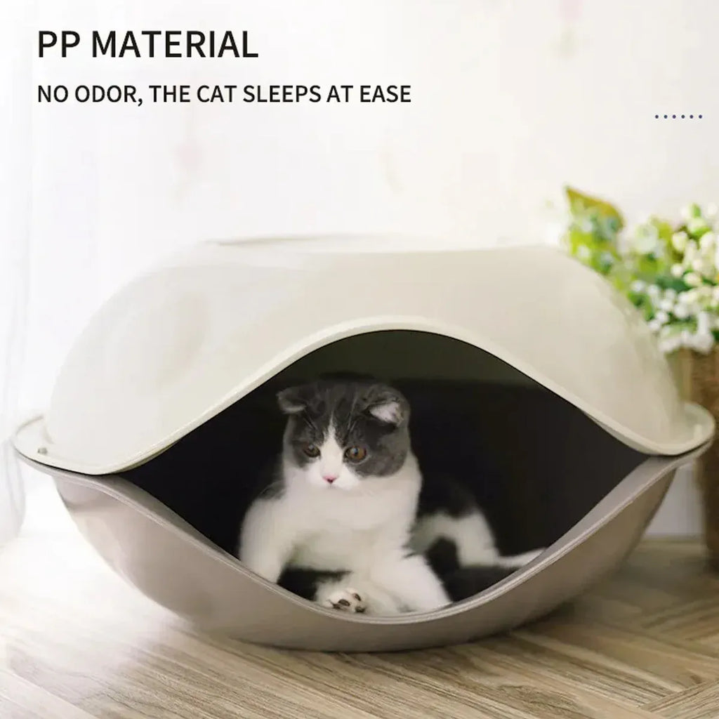 Cat Bed Semi Enclosed Nest Removable Washable Pet House Four Seasons