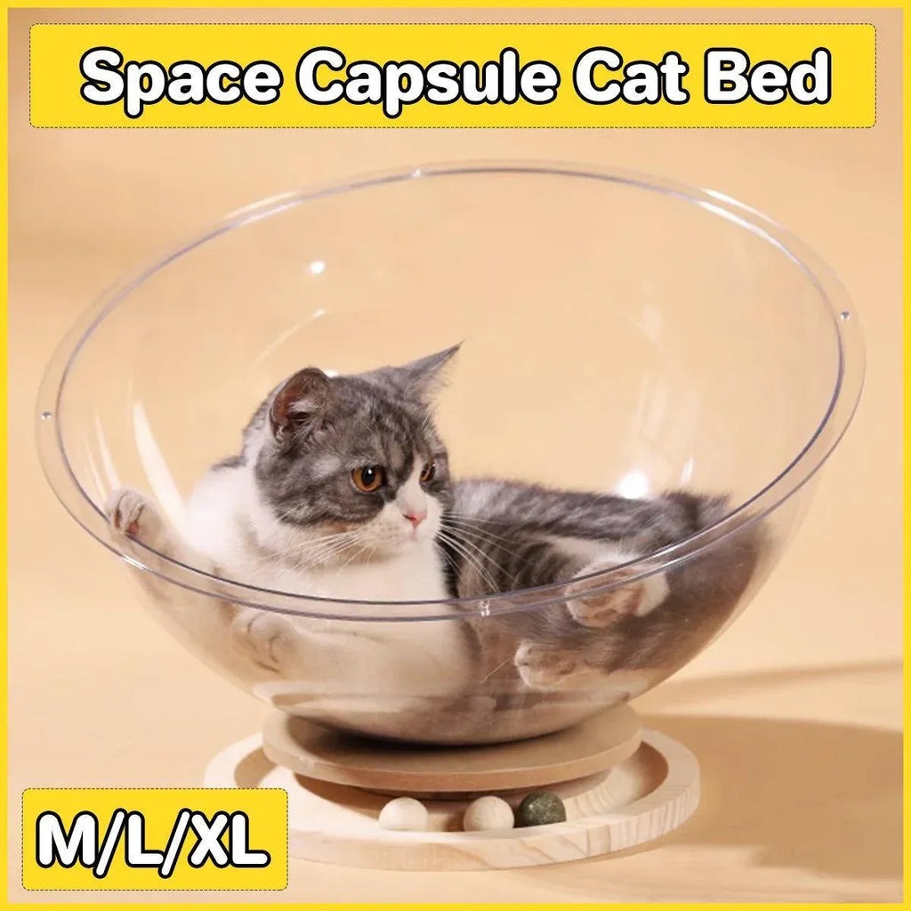 Four Seasons Acrylic Space Capsule Cat Bed Semi-closed Cool Nest