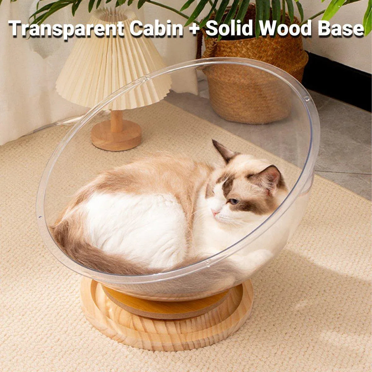 Four Seasons Acrylic Space Capsule Cat Bed Semi-closed Cool Nest