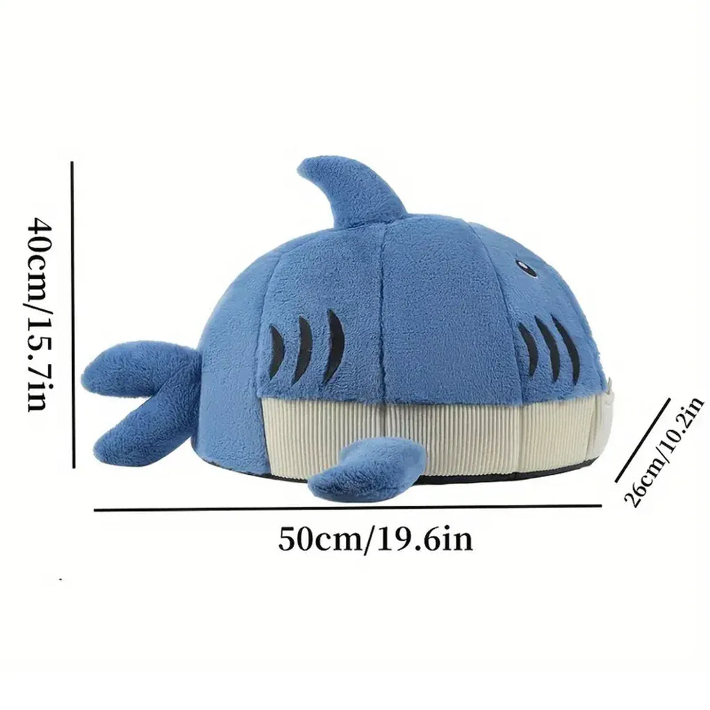 Pet Bed Shark Shape Soft Warm Cave Nest Cat Dog Indoor Winter
