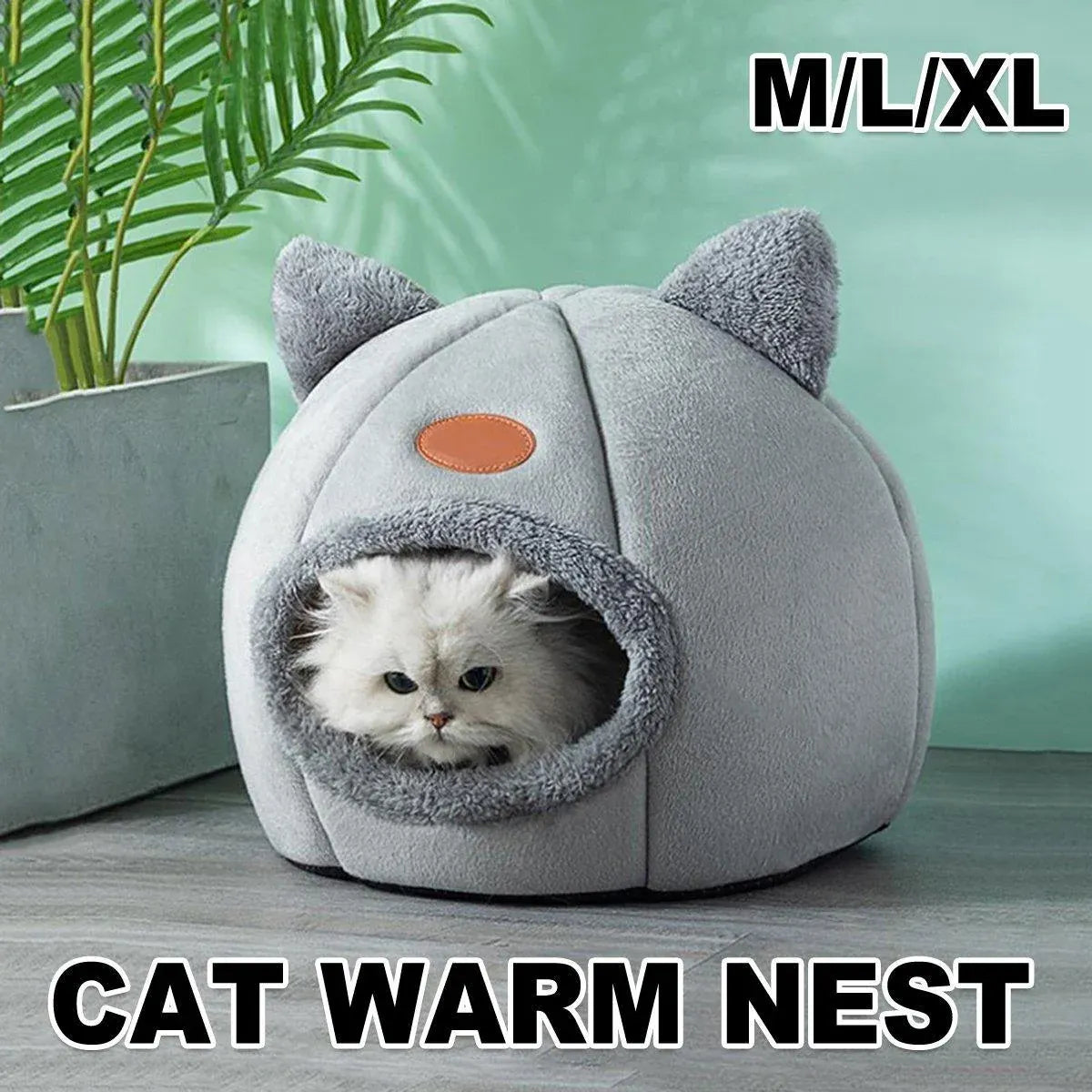 Cat Bed Winter Warm Enclosed Pet House Cozy Indoor Sleeping Nest