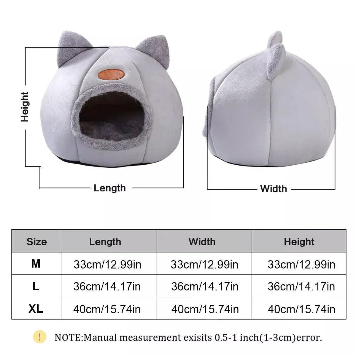 Cat Bed Winter Warm Enclosed Pet House Cozy Indoor Sleeping Nest