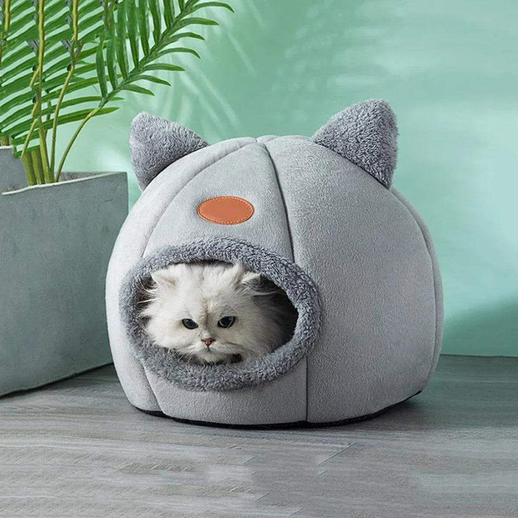 Cat Bed Winter Warm Enclosed Pet House Cozy Indoor Sleeping Nest