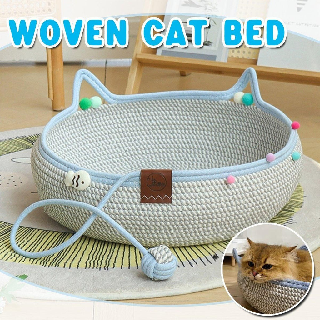 Rattan Cat Bed Weaving Cat Sleeping Basket