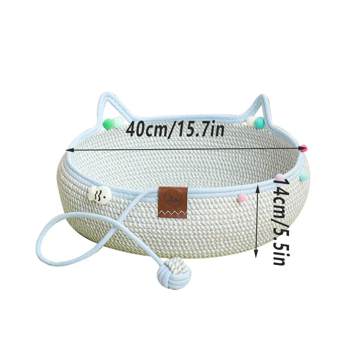 Rattan Cat Bed Weaving Cat Sleeping Basket