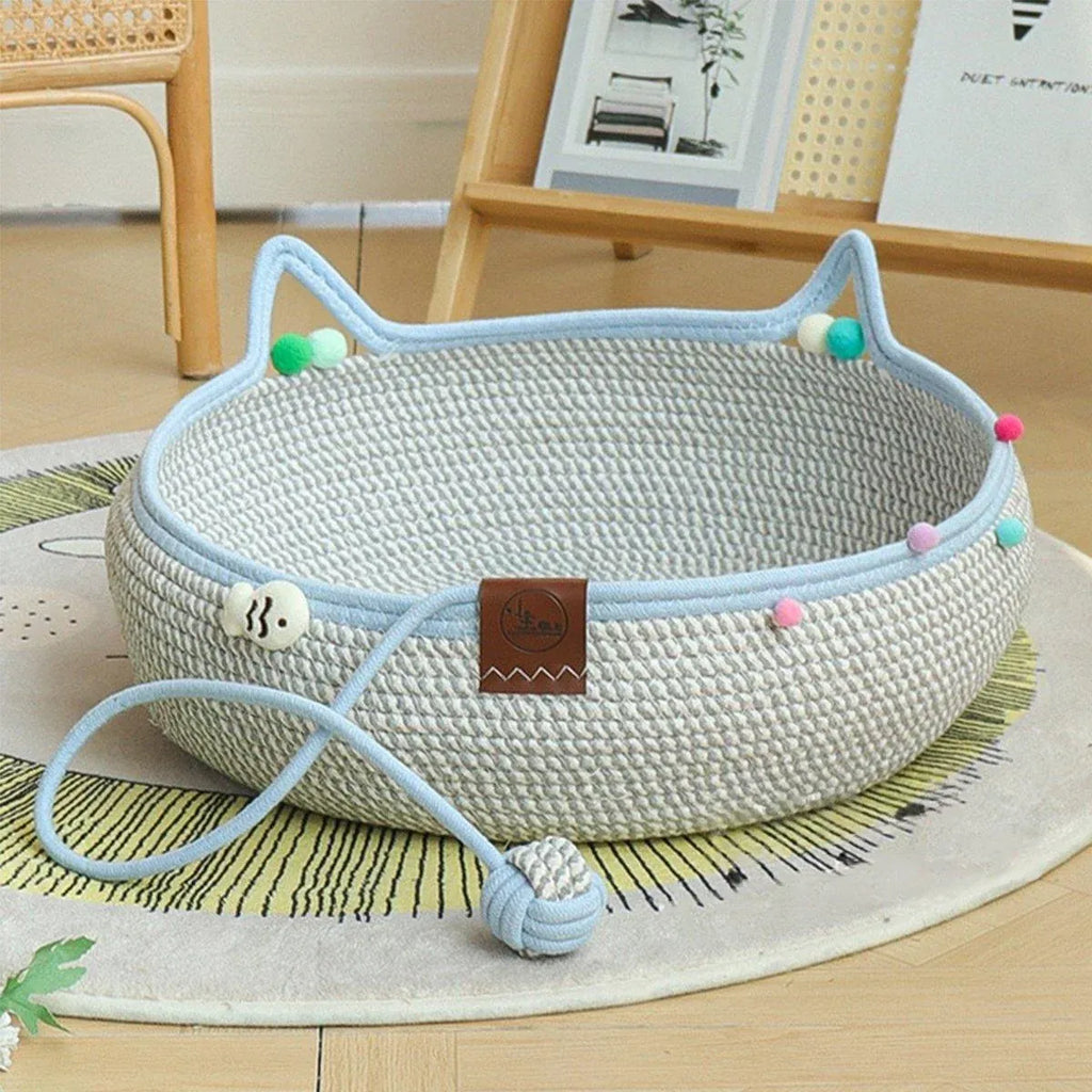 Rattan Cat Bed Weaving Cat Sleeping Basket