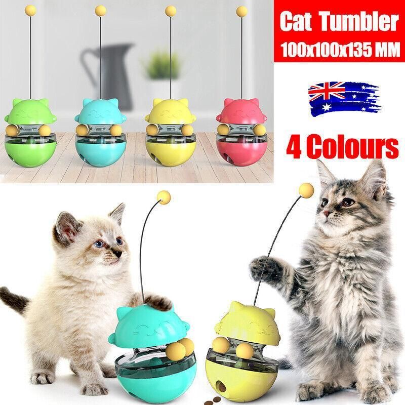 Cat Treat Dispenser Toy Ball Kitten Selfplay Interactive Tumbler