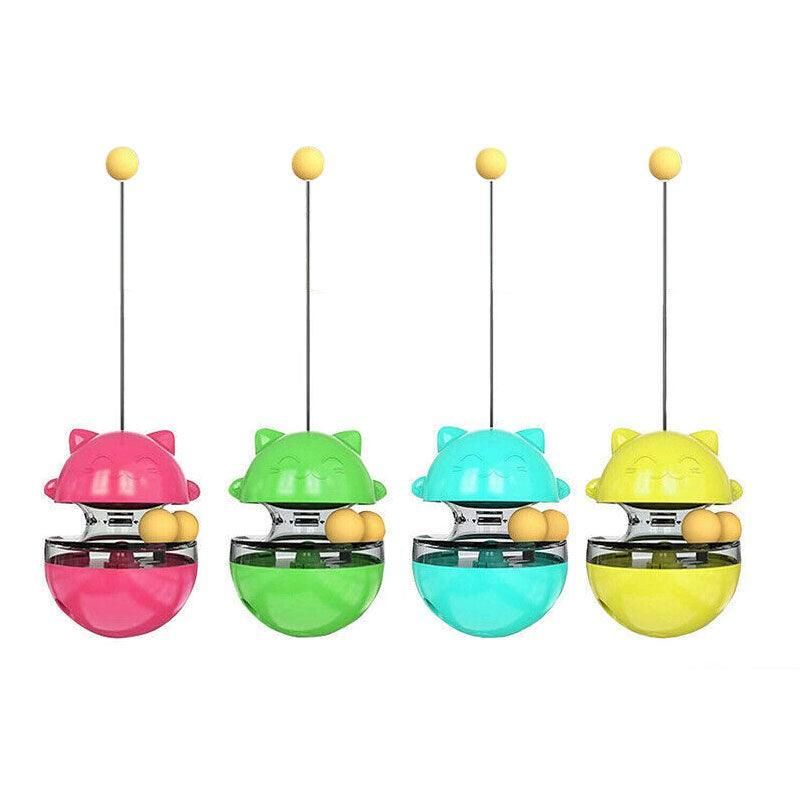 Cat Treat Dispenser Toy Ball Kitten Selfplay Interactive Tumbler