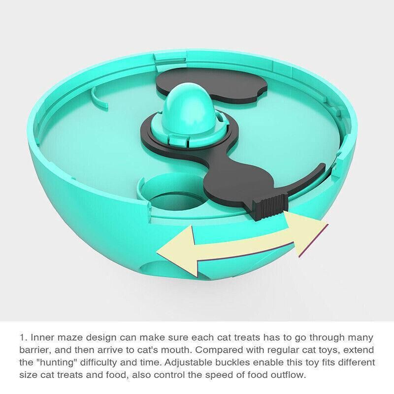 Cat Treat Dispenser Toy Ball Kitten Selfplay Interactive Tumbler