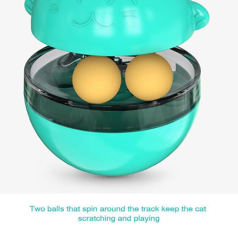 Cat Treat Dispenser Toy Ball Kitten Selfplay Interactive Tumbler