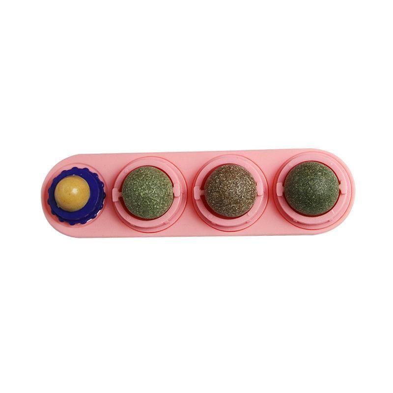 Cat Toy Catnip Ball Lick Solid Nutrition Help Digestion Wall Mount