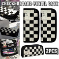 Checkerboard Canvas Pencil Case, Set of 2