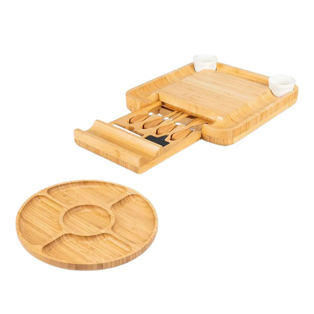 Bamboo Cheese Cutting Board Knife Gift Set Wooden Charcuterie Meat