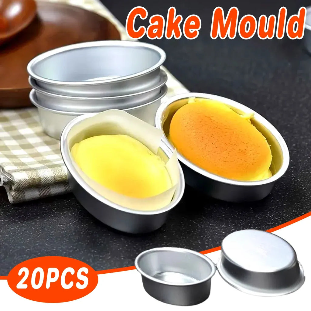Oval Aluminium Cheesecake Moulds, Pack of 20