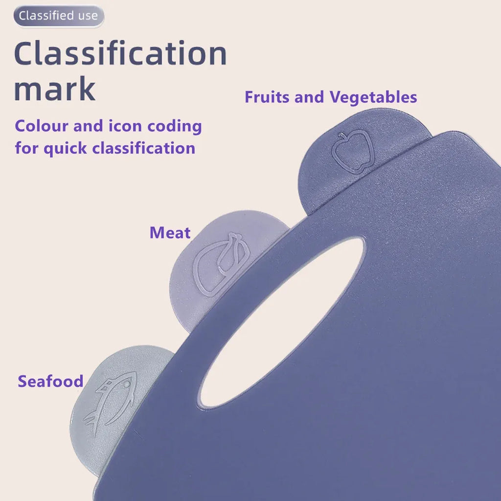 Colour-Coded Cutting Board Set with Stand, 3 Boards