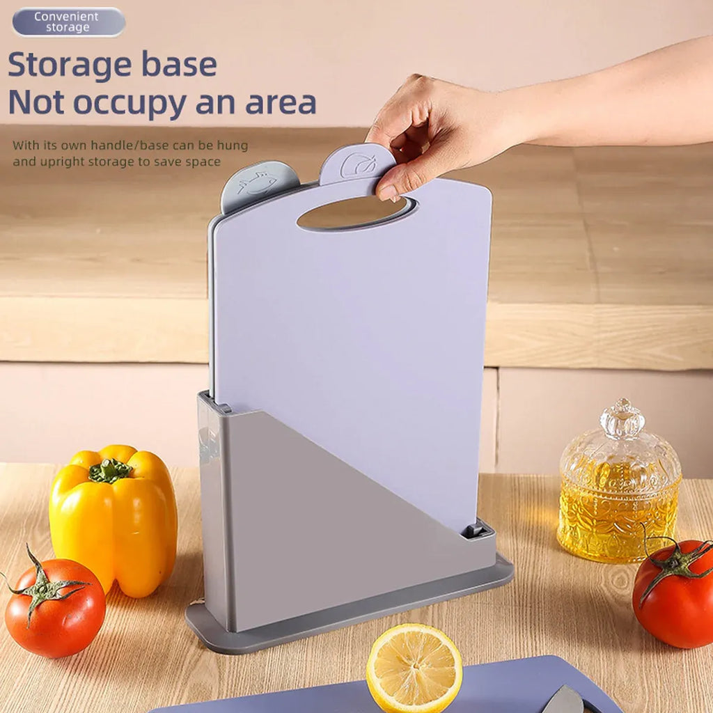 Colour-Coded Cutting Board Set with Stand, 3 Boards