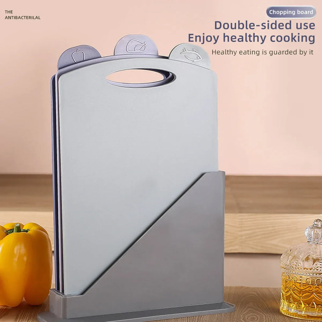 Colour-Coded Cutting Board Set with Stand, 3 Boards