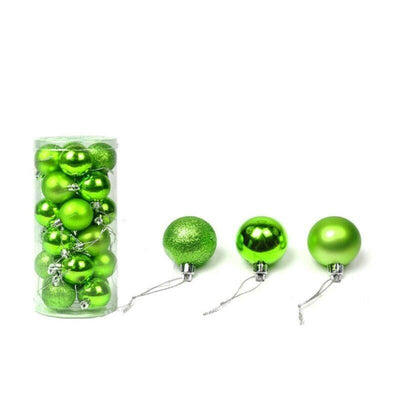 Plastic Christmas Baubles, 3 cm, 24 Pack