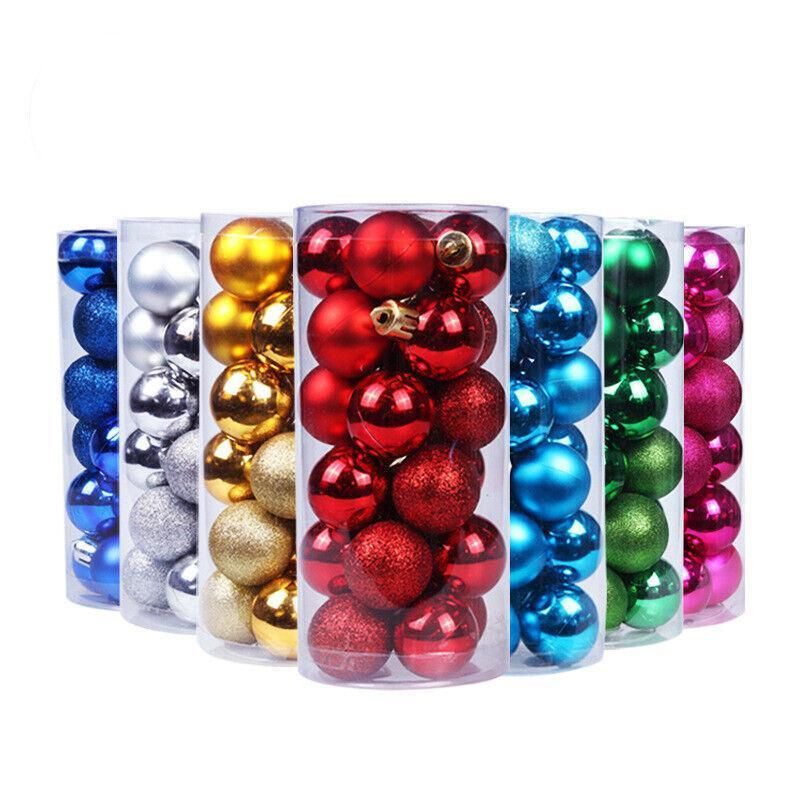 Plastic Christmas Baubles, 3 cm, 24 Pack
