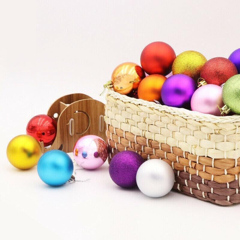 Plastic Christmas Baubles, 3 cm, 24 Pack