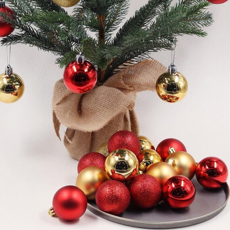 Plastic Christmas Baubles, 3 cm, 24 Pack