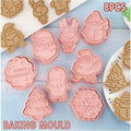 Christmas Cookie Cutter and Stamp Set, 8 Pieces