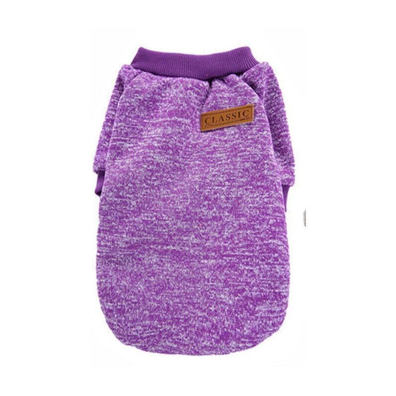 L Size Cute Pet Dog Warm Jumper Sweater Clothes Cat Knitted Coat