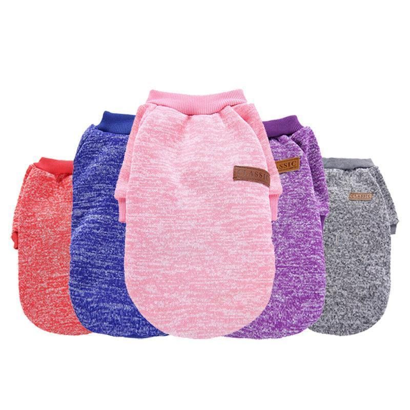 L Size Cute Pet Dog Warm Jumper Sweater Clothes Cat Knitted Coat