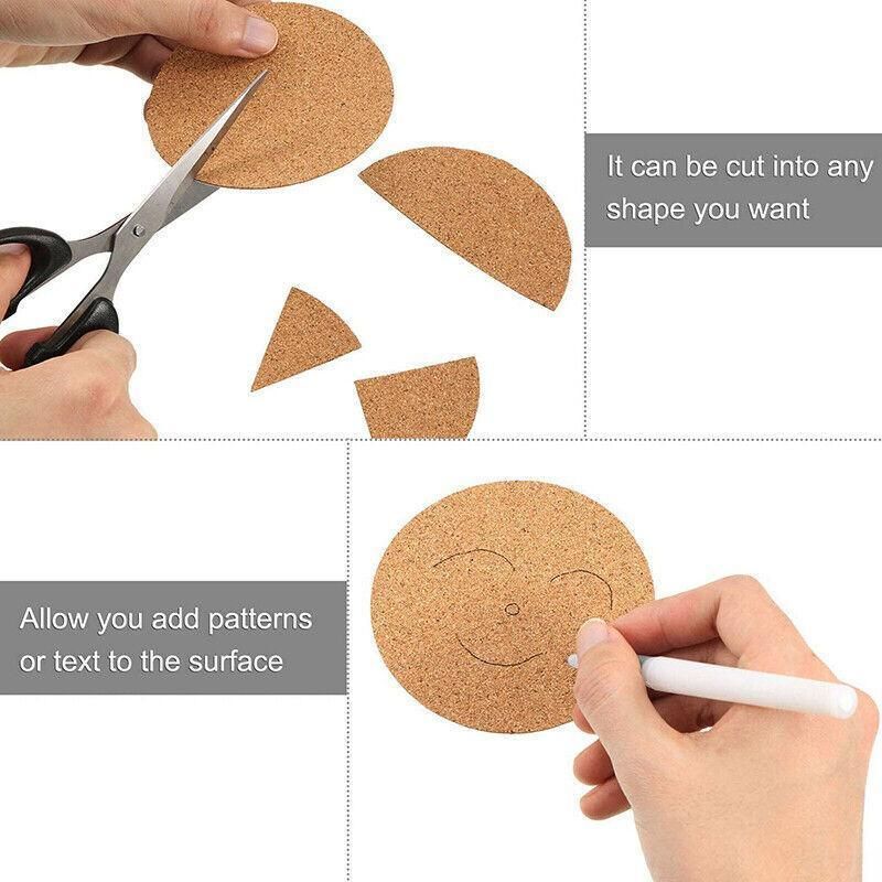 Plain Round Cork Coasters, 20 Pack, 10 cm