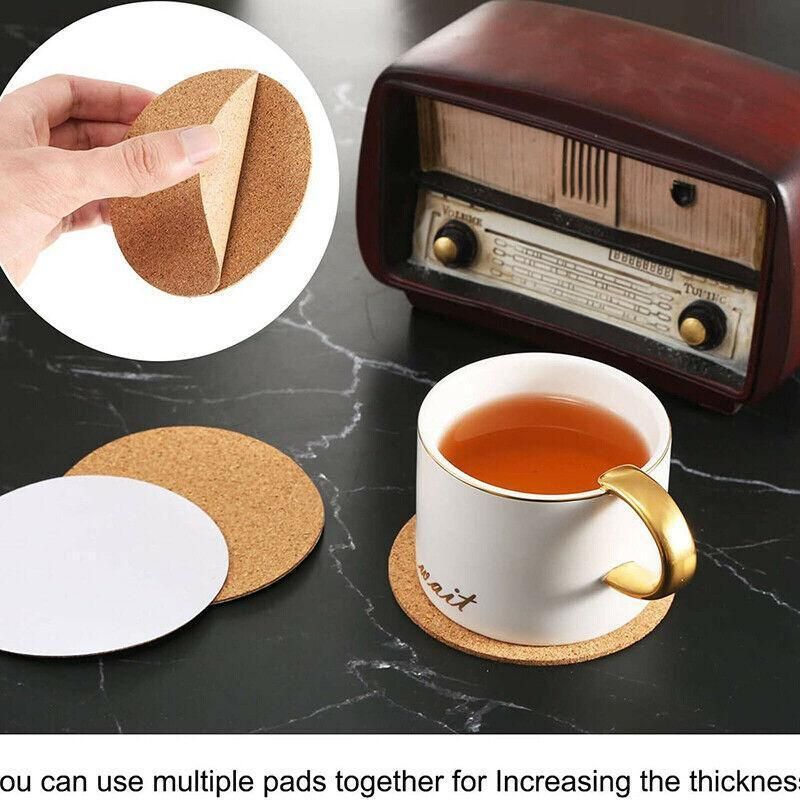 Plain Round Cork Coasters, 20 Pack, 10 cm