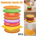 Food Slice PVC Coasters, Set of 8, 9 cm