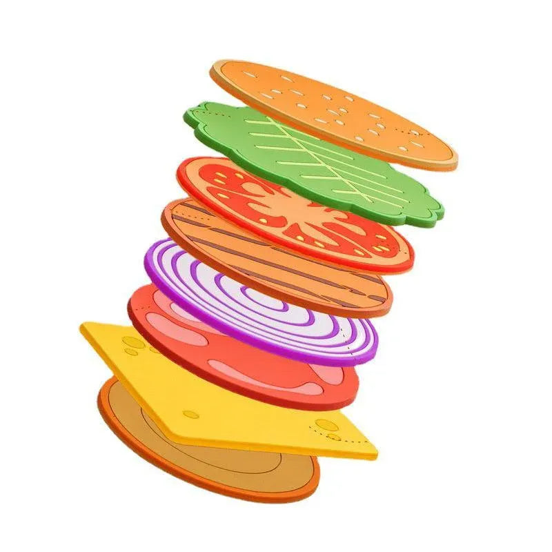 Food Slice PVC Coasters, Set of 8, 9 cm