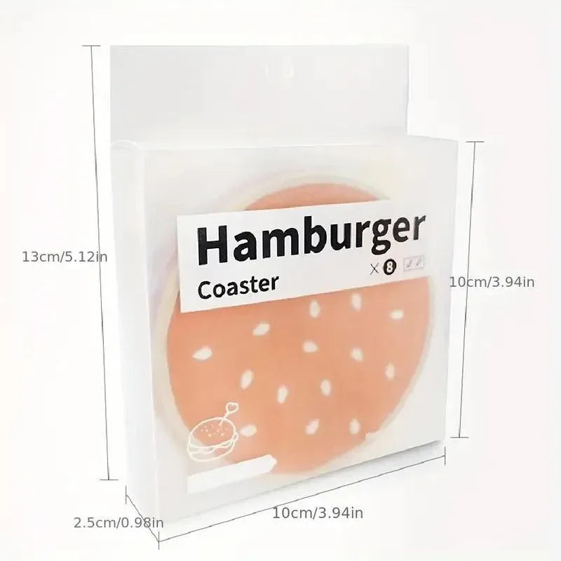 Food Slice PVC Coasters, Set of 8, 9 cm